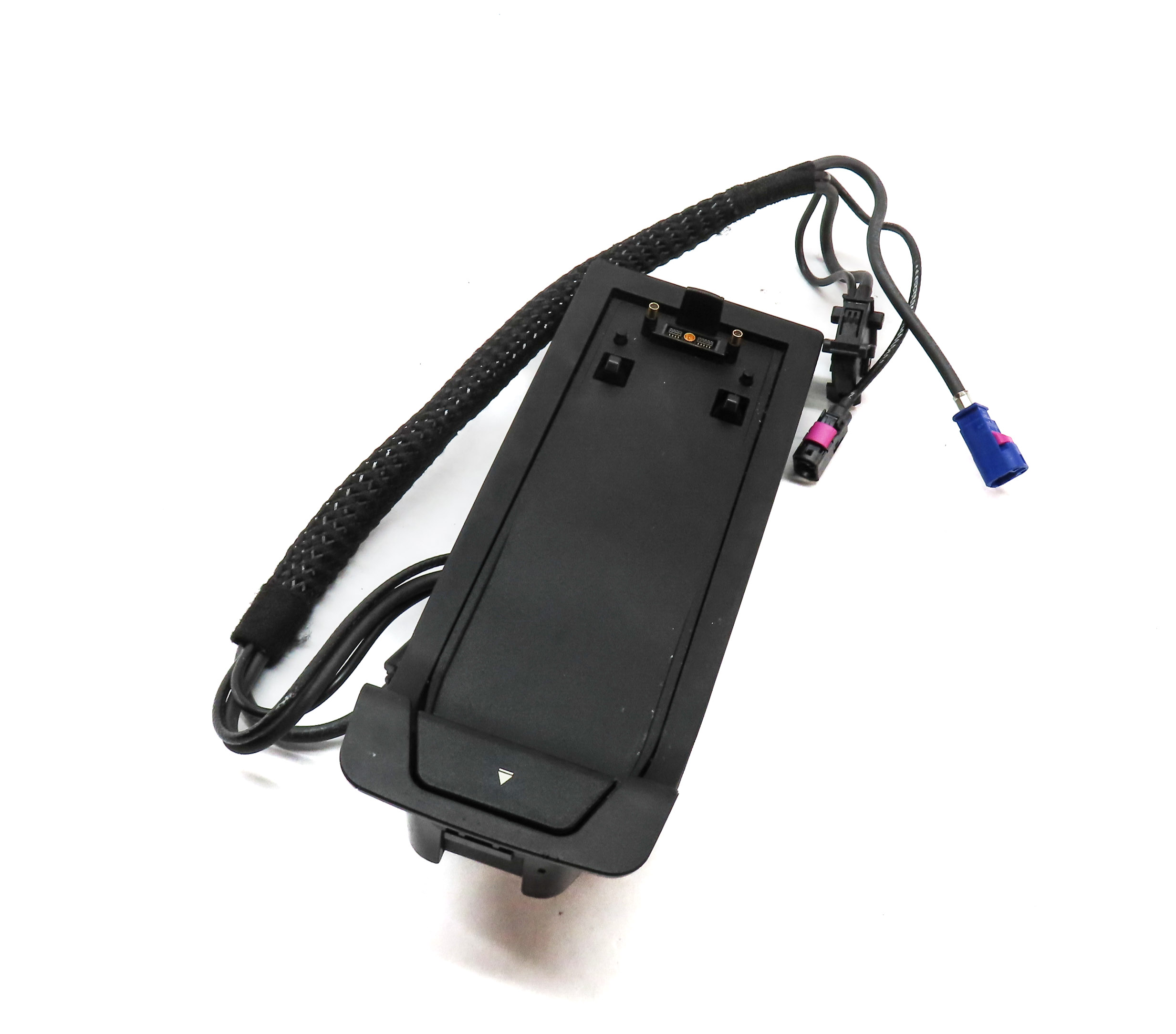 2014 BMW 328D (F30) FRONT CENTER CONSOLE SNAP IN CELL PHONE CRADLE CHARGER — exact item pictured